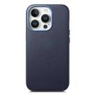 For iPhone 13 Pro Electroplated Metal Button Shockproof Phone Case(Dark Blue) - 1