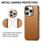 For iPhone 13 Pro Max Electroplated Metal Button Shockproof Phone Case(Brown) - 2