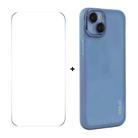 For iPhone 15 Plus ENKAY Hat-Prince Translucent Matte TPU Phone Case with Lens Film + 9H Big Arc Edge Film(White) - 1