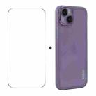 For iPhone 15 ENKAY Hat-Prince Translucent Matte TPU Phone Case with Lens Film + 9H Big Arc Edge Film(White) - 2