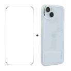 For iPhone 14 ENKAY Hat-Prince Translucent Matte TPU Phone Case with Lens Film + 9H Big Arc Edge Film(White) - 1