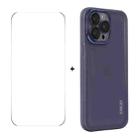 For iPhone 16 Pro Max ENKAY Hat-Prince Translucent Matte TPU Phone Case with Lens Film + 9H Big Arc Edge Film(Purple) - 1