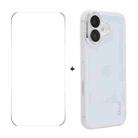 For iPhone 16 Plus ENKAY Hat-Prince Translucent Matte TPU Phone Case with Lens Film + 9H Big Arc Edge Film(White) - 1