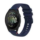 For Garmin Forerunner 165 Wavy Dotted Stitched 20mm Silicone Watch Band(Navy Blue) - 1