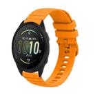 For Garmin Forerunner 165 Wavy Dotted Stitched 20mm Silicone Watch Band(Amber Yellow) - 1