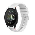 For Garmin Forerunner 165 Music Wavy Dotted Stitched 20mm Silicone Watch Band(White) - 1