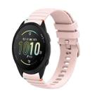 For Garmin Forerunner 165 Music Wavy Dotted Stitched 20mm Silicone Watch Band(Rose Pink) - 1