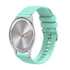 For Garmin Move Trend Wavy Dotted Stitched 20mm Silicone Watch Band(Teal Green) - 1