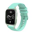 For Garmin Venu SQ2 Wavy Dotted Stitched 20mm Silicone Watch Band(Teal Green) - 1