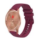 For Garmin Move Style Wavy Dotted Stitched 20mm Silicone Watch Band(Wine Red) - 1