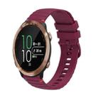 For Garmin Forerunner 645 Music Wavy Dotted Stitched 20mm Silicone Watch Band(Wine Red) - 1