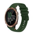 For Garmin Forerunner 645 Music Wavy Dotted Stitched 20mm Silicone Watch Band(Army Green) - 1