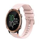 For Garmin Forerunner 645 Music Wavy Dotted Stitched 20mm Silicone Watch Band(Rose Pink) - 1