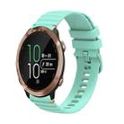 For Garmin Forerunner 645 Music Wavy Dotted Stitched 20mm Silicone Watch Band(Teal Green) - 1