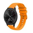 For Garmin Move 3 Wavy Dotted Stitched 20mm Silicone Watch Band(Amber Yellow) - 1