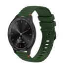 For Garmin Move 3 Wavy Dotted Stitched 20mm Silicone Watch Band(Army Green) - 1