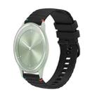 For Garmin Move Sport Wavy Dotted Stitched 20mm Silicone Watch Band(Black) - 1