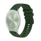 For Garmin Move Sport Wavy Dotted Stitched 20mm Silicone Watch Band(Army Green) - 1