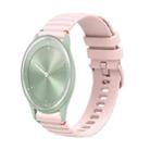 For Garmin Move Sport Wavy Dotted Stitched 20mm Silicone Watch Band(Rose Pink) - 1