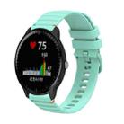 For Garmin Vivoactive 3 Music Wavy Dotted Stitched 20mm Silicone Watch Band(Teal Green) - 1