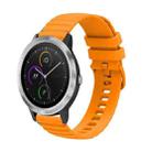 For Garmin Vivoactive 3 Wavy Dotted Stitched 20mm Silicone Watch Band(Amber Yellow) - 1