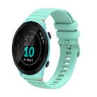 For Garmin Forerunner 55 Wavy Dotted Stitched 20mm Silicone Watch Band(Teal Green) - 1