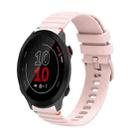 For Garmin Forerunner 158 Wavy Dotted Stitched 20mm Silicone Watch Band(Rose Pink) - 1