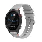 For Garmin Forerunner 245 Music Wavy Dotted Stitched 20mm Silicone Watch Band(Gray) - 1