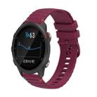 For Garmin Forerunner 245 Music Wavy Dotted Stitched 20mm Silicone Watch Band(Wine Red) - 1