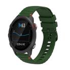 For Garmin Forerunner 245 Music Wavy Dotted Stitched 20mm Silicone Watch Band(Army Green) - 1