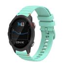 For Garmin Forerunner 245 Music Wavy Dotted Stitched 20mm Silicone Watch Band(Teal Green) - 1