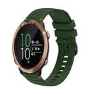 For Garmin Forerunner 645 Wavy Dotted Stitched 20mm Silicone Watch Band(Army Green) - 1