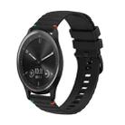 For Garmin Vivomove Wavy Dotted Stitched 20mm Silicone Watch Band(Black) - 1