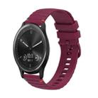 For Garmin Vivomove Wavy Dotted Stitched 20mm Silicone Watch Band(Wine Red) - 1