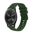 For Garmin Vivomove Wavy Dotted Stitched 20mm Silicone Watch Band(Army Green) - 1