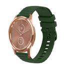 For Garmin Vivomove Luxe Wavy Dotted Stitched 20mm Silicone Watch Band(Army Green) - 1