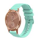 For Garmin Vivomove Luxe Wavy Dotted Stitched 20mm Silicone Watch Band(Teal Green) - 1