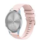 For Garmin Vivomove HR Sport Wavy Dotted Stitched 20mm Silicone Watch Band(Rose Pink) - 1