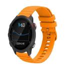 For Garmin Forerunner 245 Wavy Dotted Stitched 20mm Silicone Watch Band(Amber Yellow) - 1