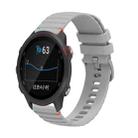 For Garmin Forerunner 245 Wavy Dotted Stitched 20mm Silicone Watch Band(Gray) - 1