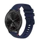 For Garmin Vivomove 3 Wavy Dotted Stitched 20mm Silicone Watch Band(Navy Blue) - 1