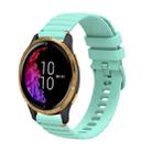 For Garmin Venu Wavy Dotted Stitched 20mm Silicone Watch Band(Teal Green) - 1