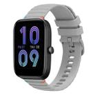 For Amazfit Bip 3 Pro Wavy Dotted Stitched 20mm Silicone Watch Band(Gray) - 1