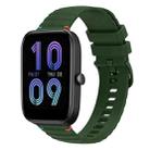 For Amazfit Bip 3 Pro Wavy Dotted Stitched 20mm Silicone Watch Band(Army Green) - 1