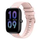 For Amazfit Bip 3 Pro Wavy Dotted Stitched 20mm Silicone Watch Band(Rose Pink) - 1