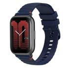 For Amazfit Active Wavy Dotted Stitched 20mm Silicone Watch Band(Navy Blue) - 1
