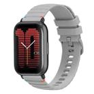 For Amazfit Active Wavy Dotted Stitched 20mm Silicone Watch Band(Gray) - 1