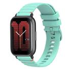 For Amazfit Active Wavy Dotted Stitched 20mm Silicone Watch Band(Teal Green) - 1