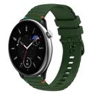 For Amazfit GTR Mini Wavy Dotted Stitched 20mm Silicone Watch Band(Army Green) - 1