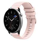 For Amazfit GTR Mini Wavy Dotted Stitched 20mm Silicone Watch Band(Rose Pink) - 1